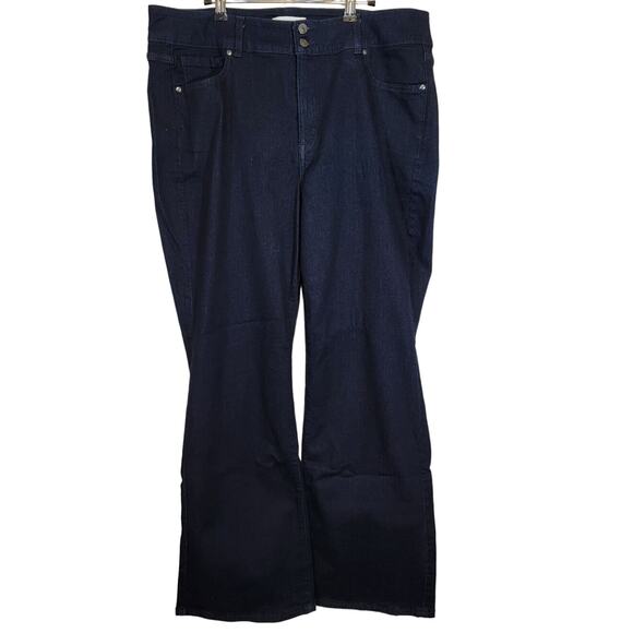 Lane Bryant High-Rise Boot Jeans Five Pockets Dark Wash Navy Blue Size 20 - Picture 1 of 4